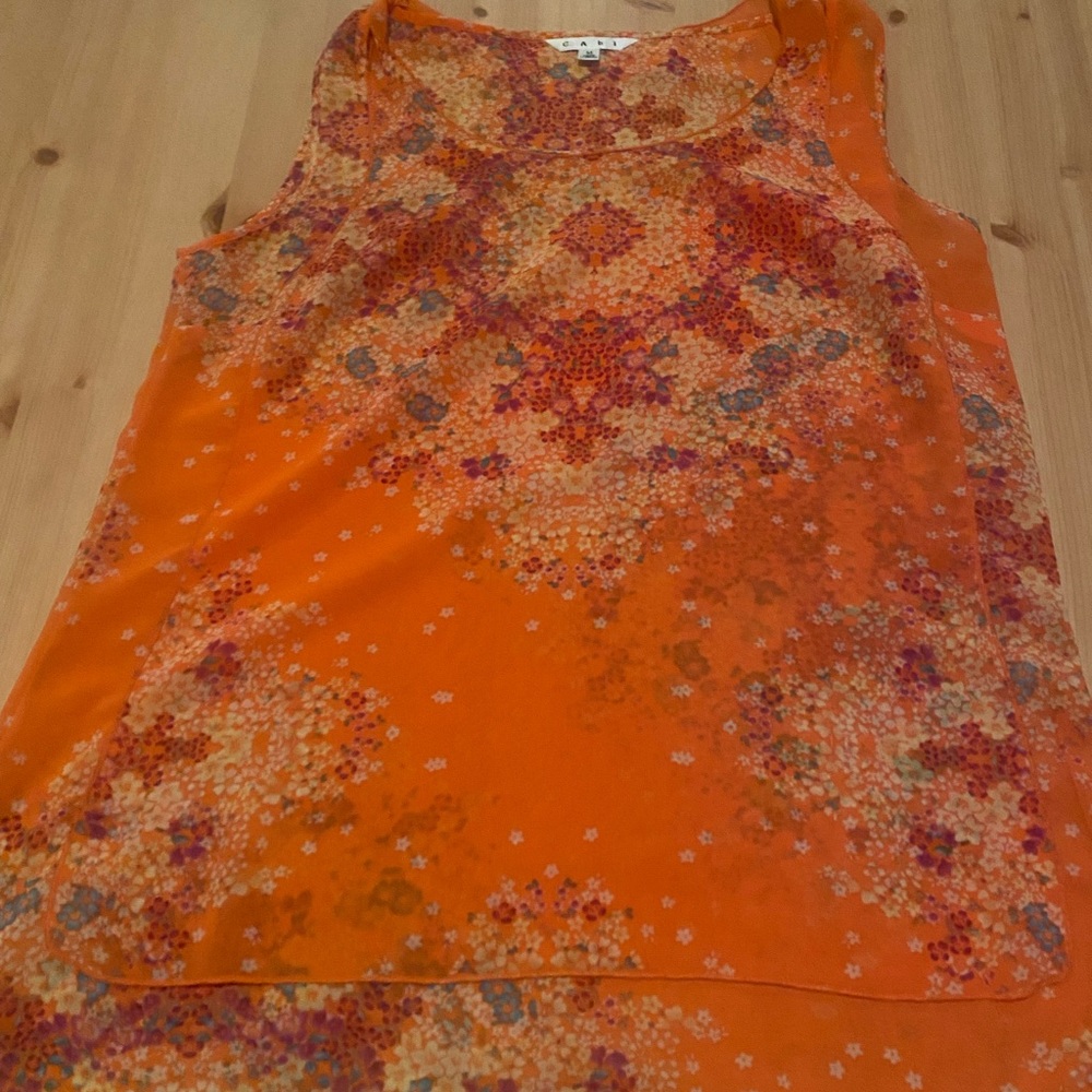 CAbi orange floral tank top